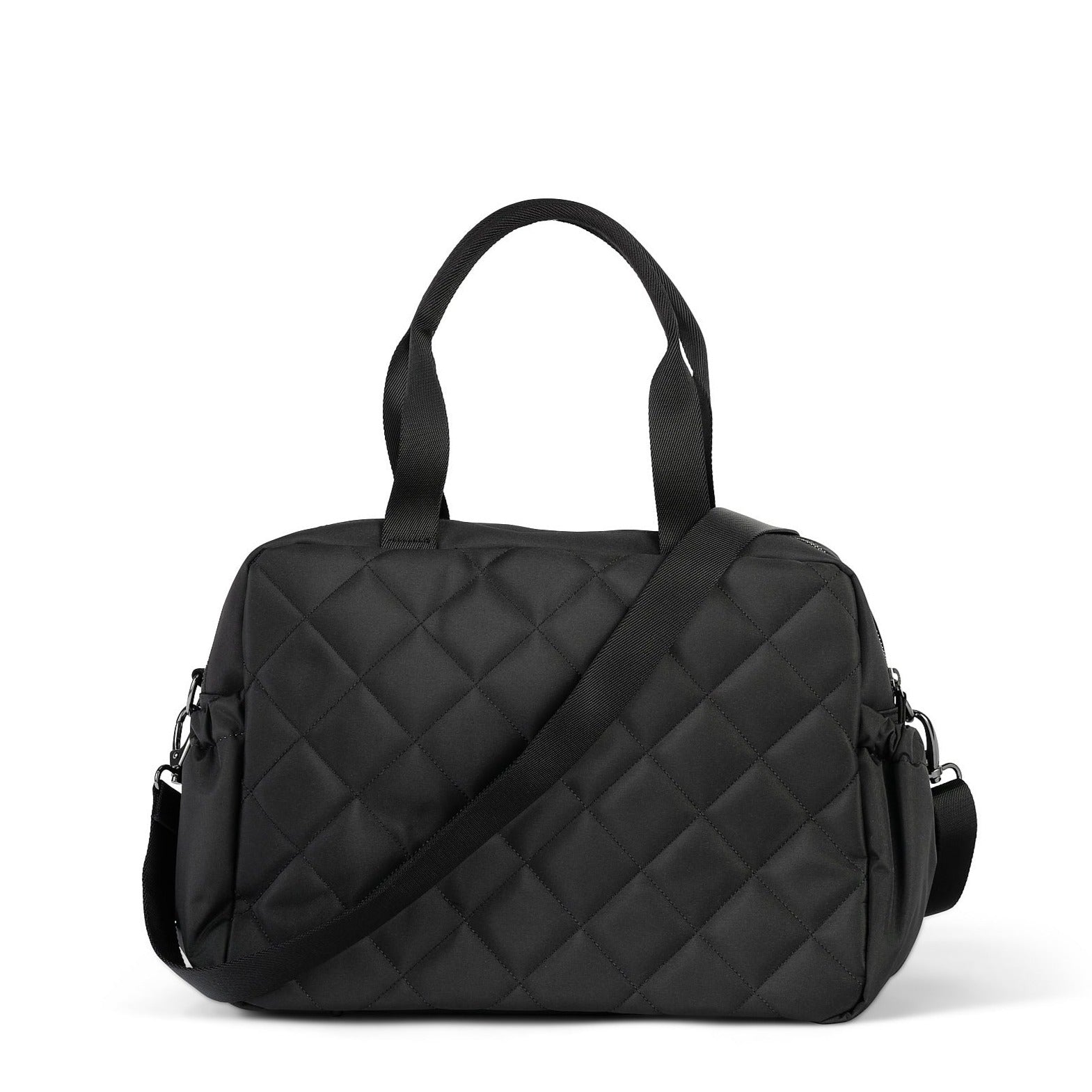 Black quilted diaper bag hot sale