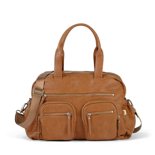 Carry All Diaper Bag - Tan Vegan Leather