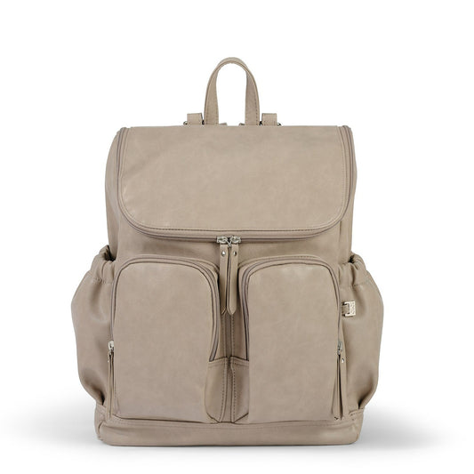 Signature Diaper Backpack - Taupe Vegan Leather