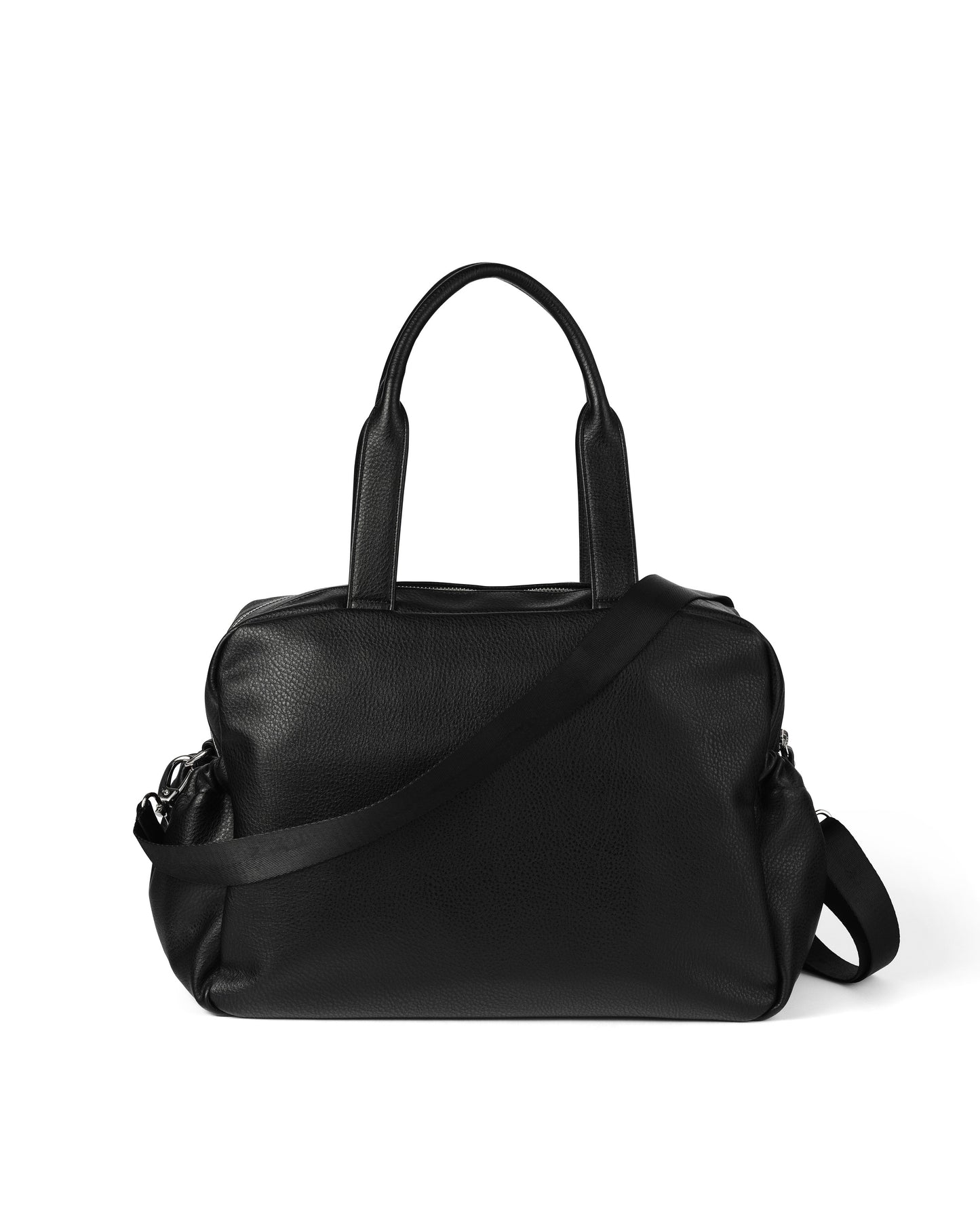 Carry All Diaper Bag - Black Dimple Vegan Leather