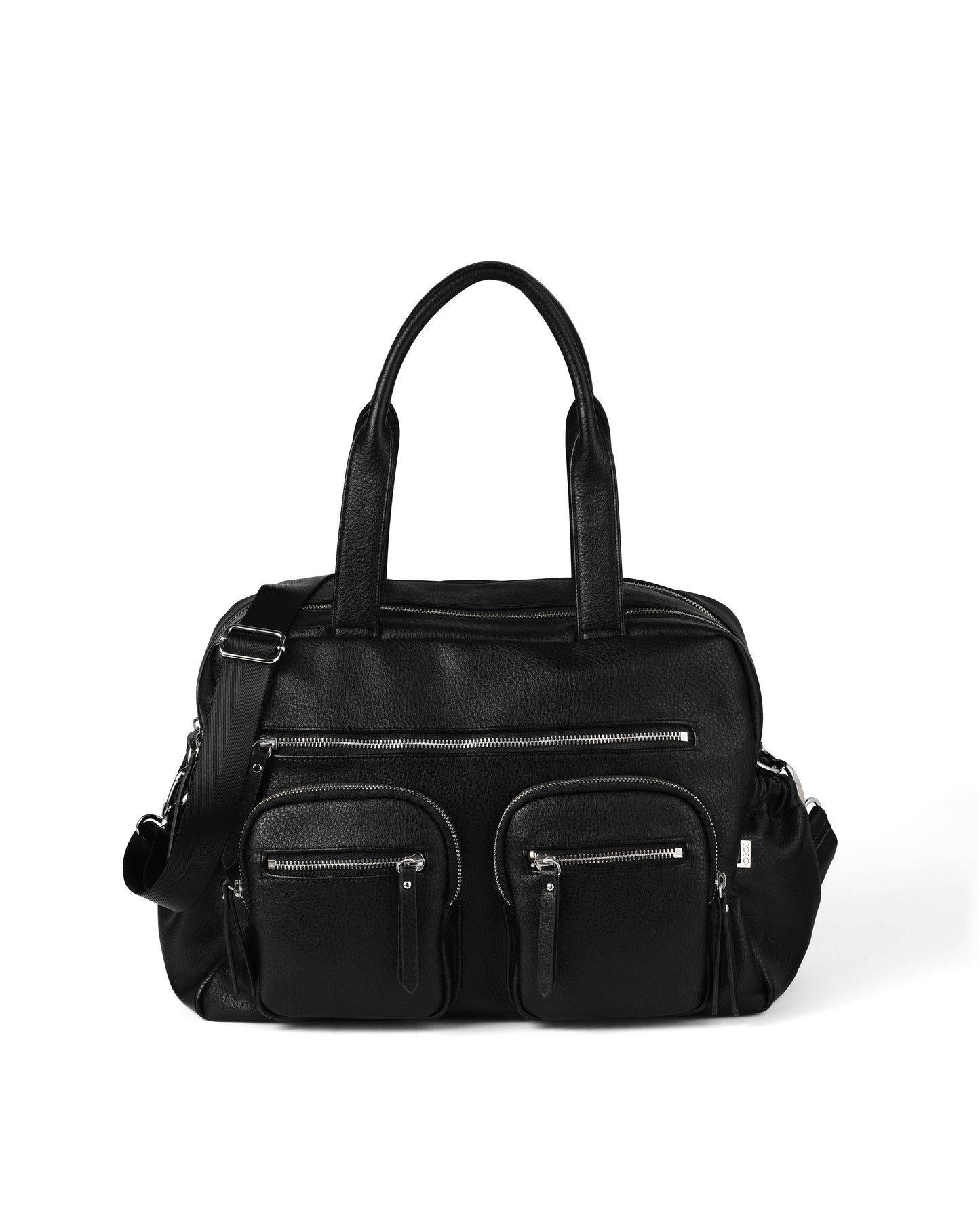 Carry All Diaper Bag - Black Dimple Vegan Leather