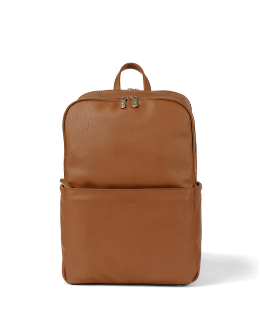 Multitasker Diaper Backpack - Chestnut Brown Vegan Leather