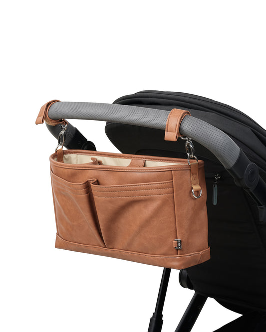 Signature Stroller and Pram Organiser/Caddy - Tan Vegan Leather