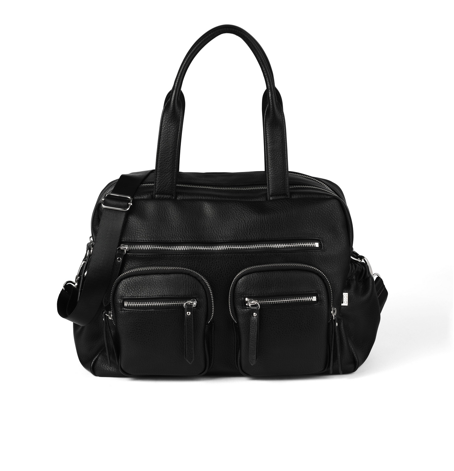 Carry All Diaper Bag - Black Dimple Vegan Leather