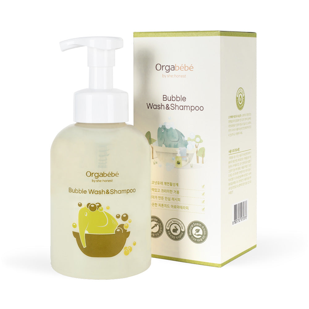 Orgabebe Bubble Wash and Shampoo 500ml