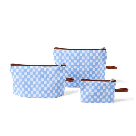 Packing Pouch Trio - Blue Check